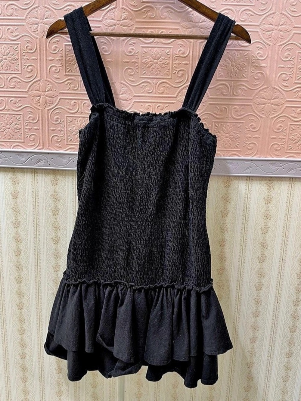 American Eagle Black Mini Ruffle Dress Like New